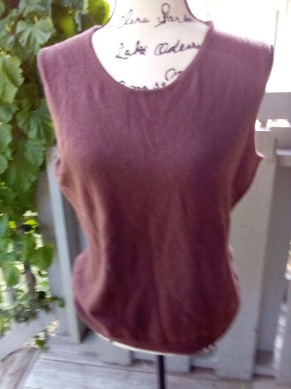 $150 Neiman Marcus Women's Brown Cashmere Superfine Tank-Top Size XL